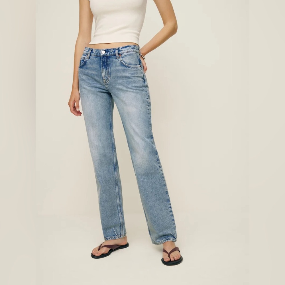 Reformation Abby Low Rise Denim Straight Jeans Size 25